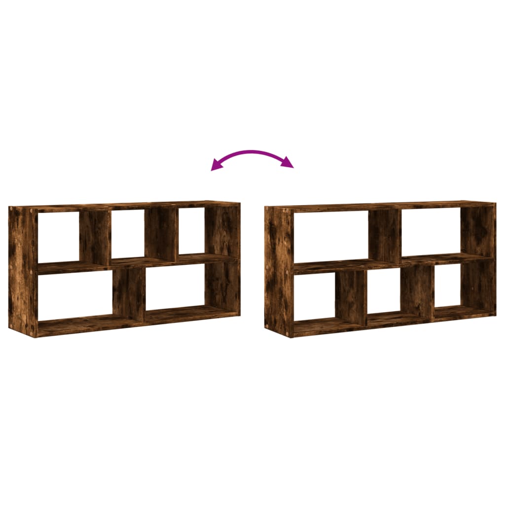 Étagère murale chêne fumé 100x25x50 cm bois d'ingénierie