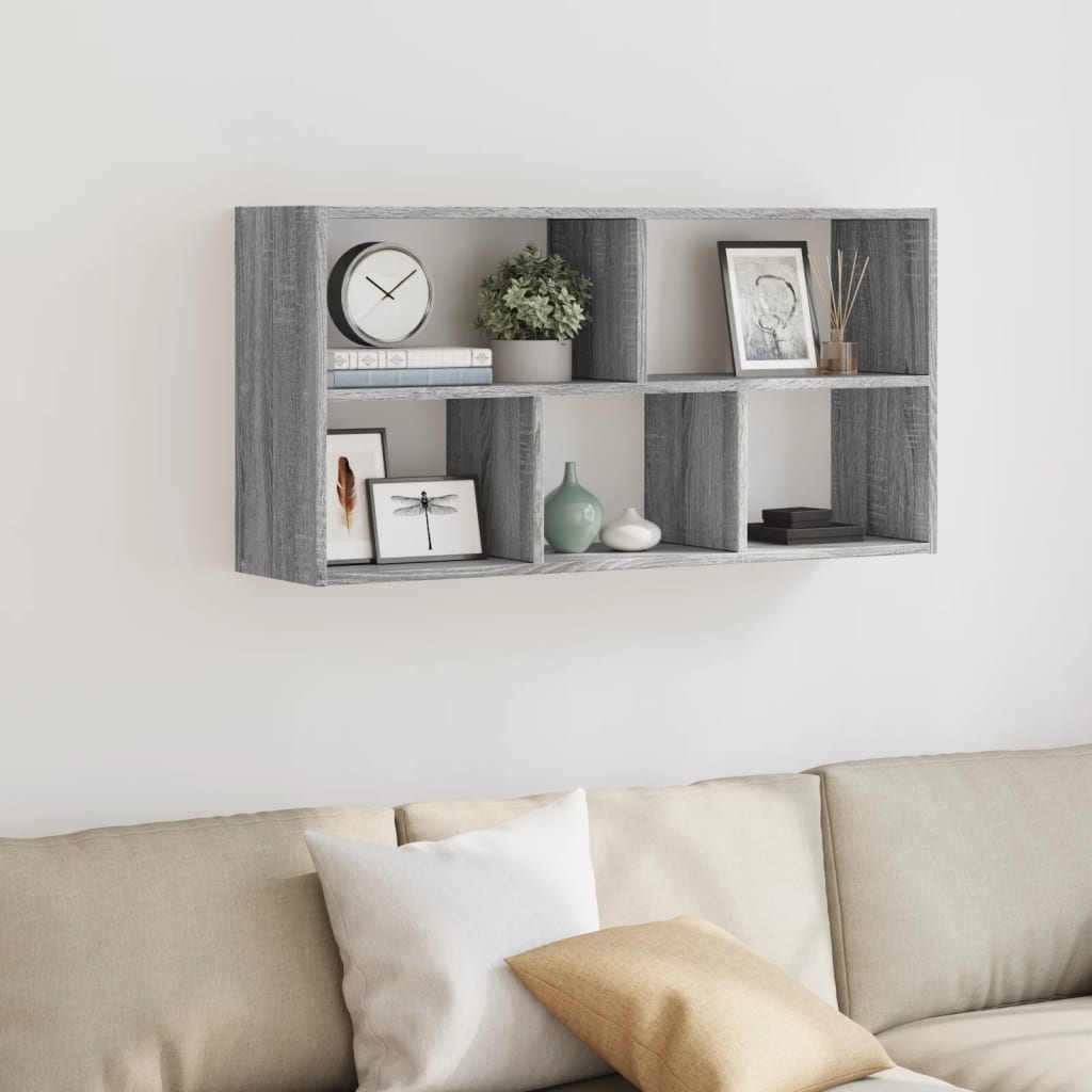 Étagère murale sonoma gris 100x25x50 cm bois ingénierie