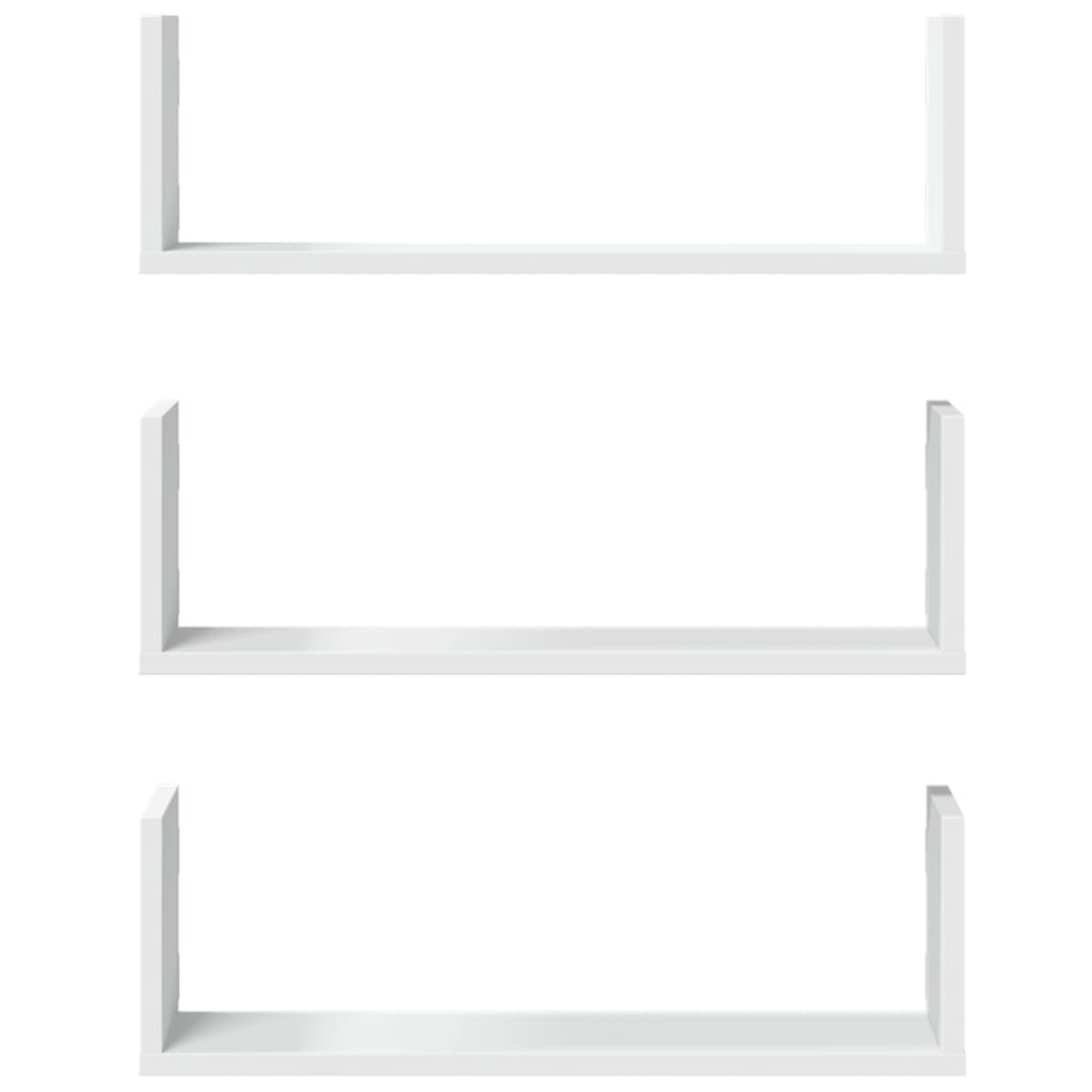 Étagères murales 3 pcs blanc 58x18x18 cm bois d'ingénierie