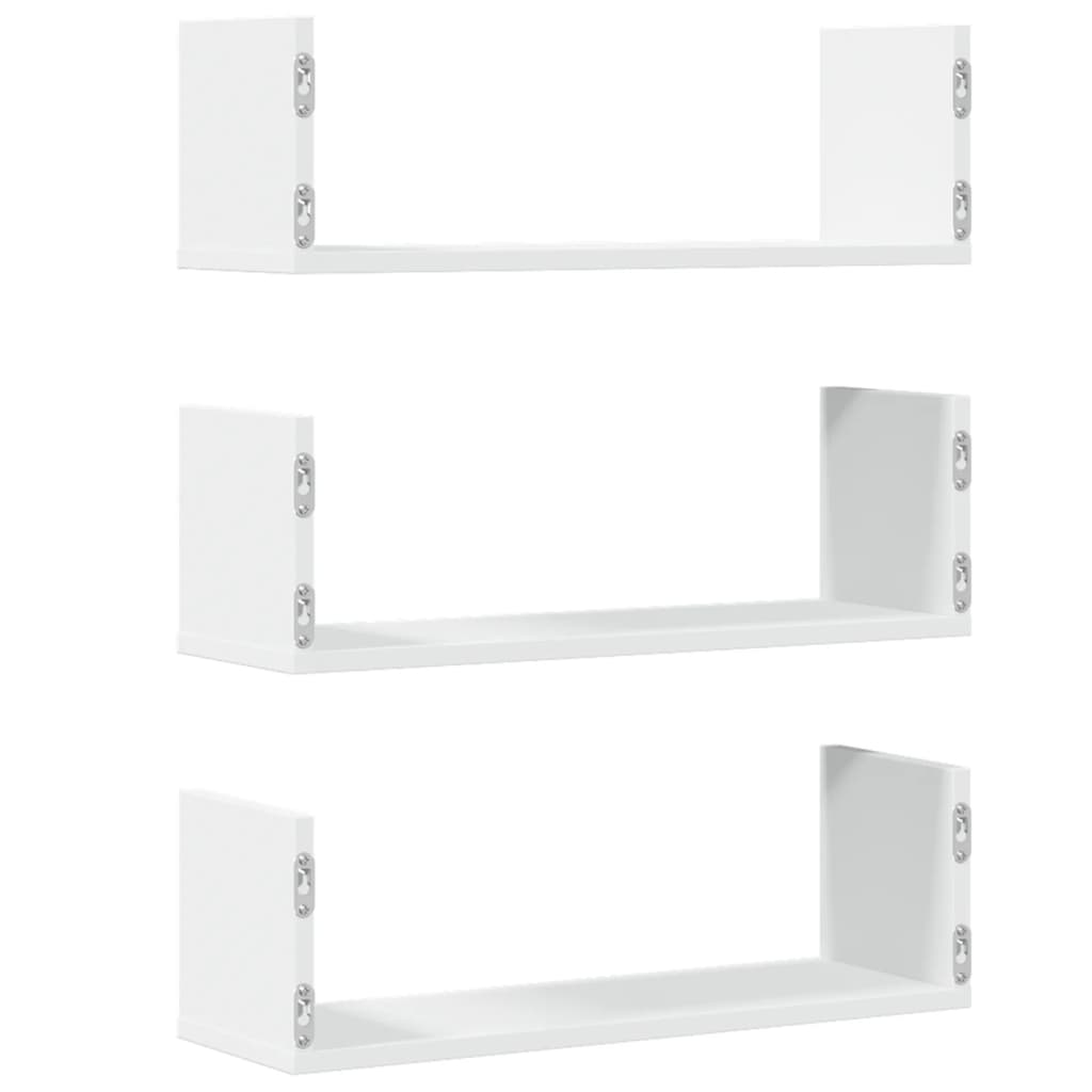 Étagères murales 3 pcs blanc 58x18x18 cm bois d'ingénierie