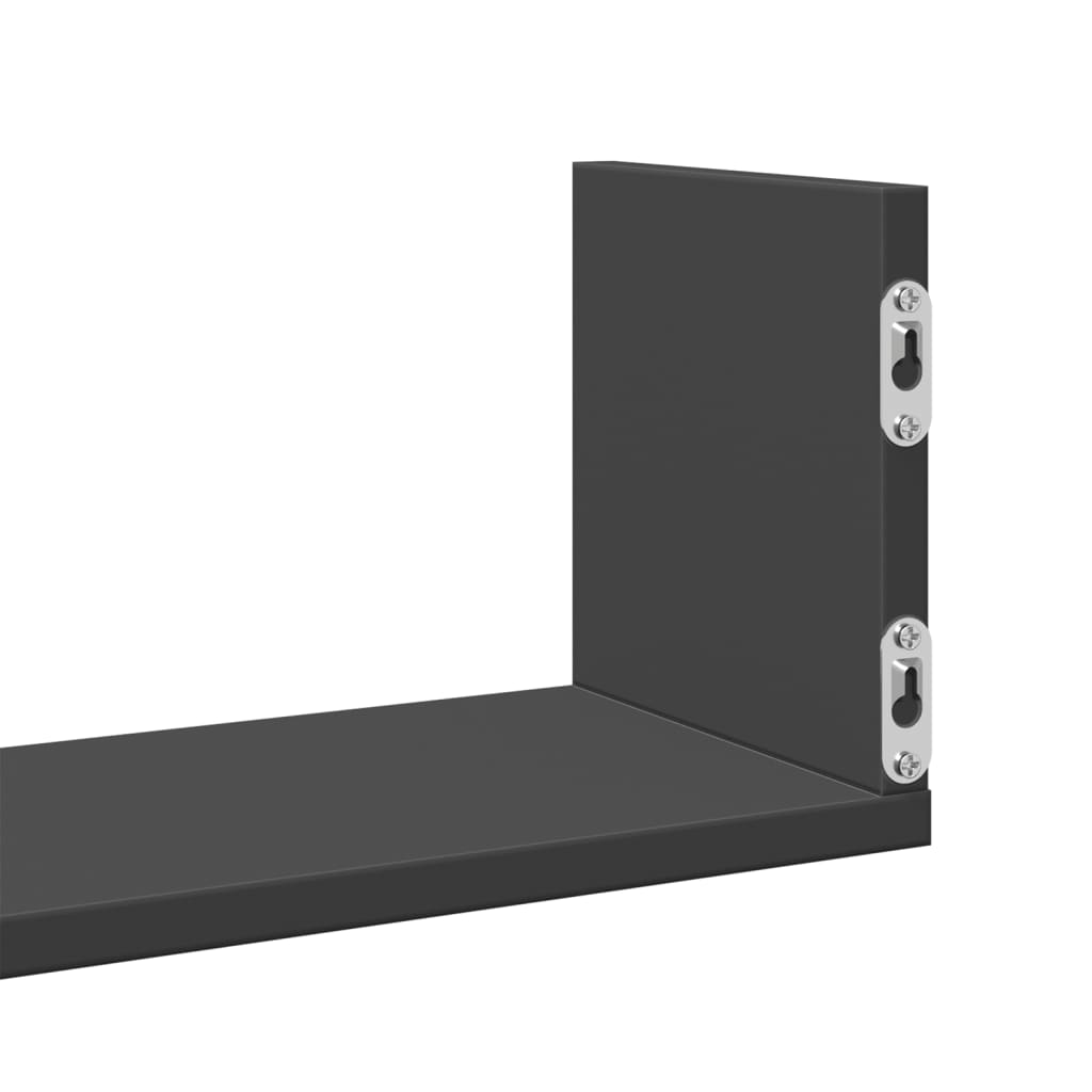 Étagères murales 3 pcs noir 58x18x18 cm bois d'ingénierie