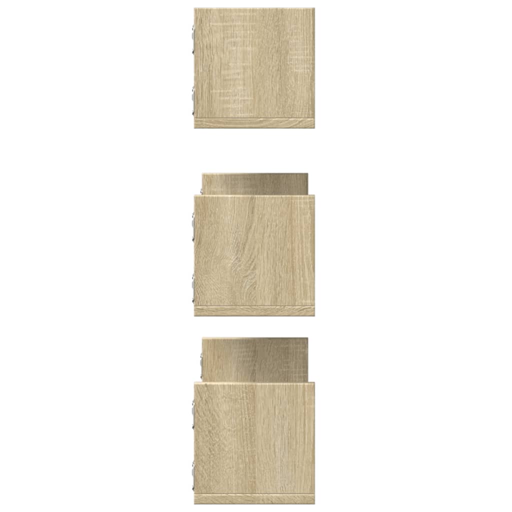 Étagères murales 3pcs chêne sonoma 58x18x18cm bois d'ingénierie
