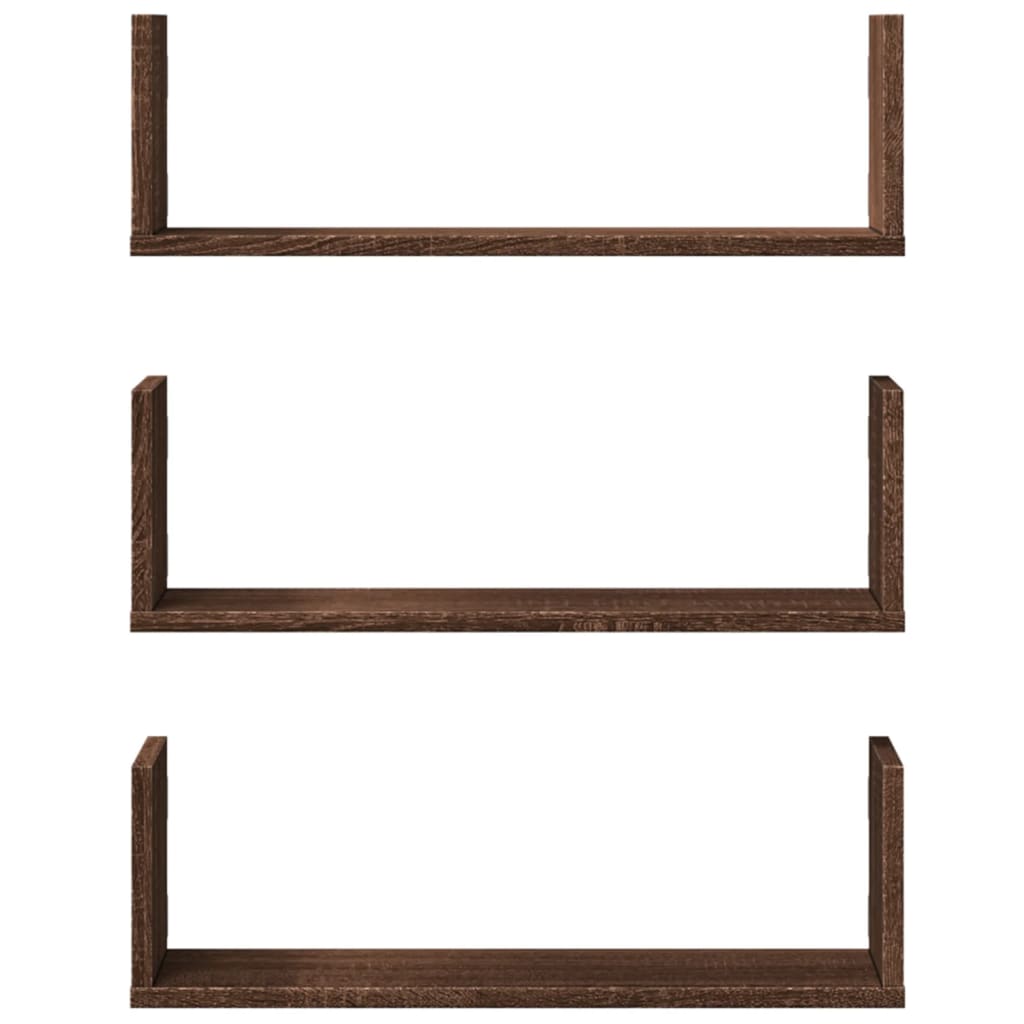 Étagères murales 3pcs chêne marron 58x18x18cm bois d'ingénierie