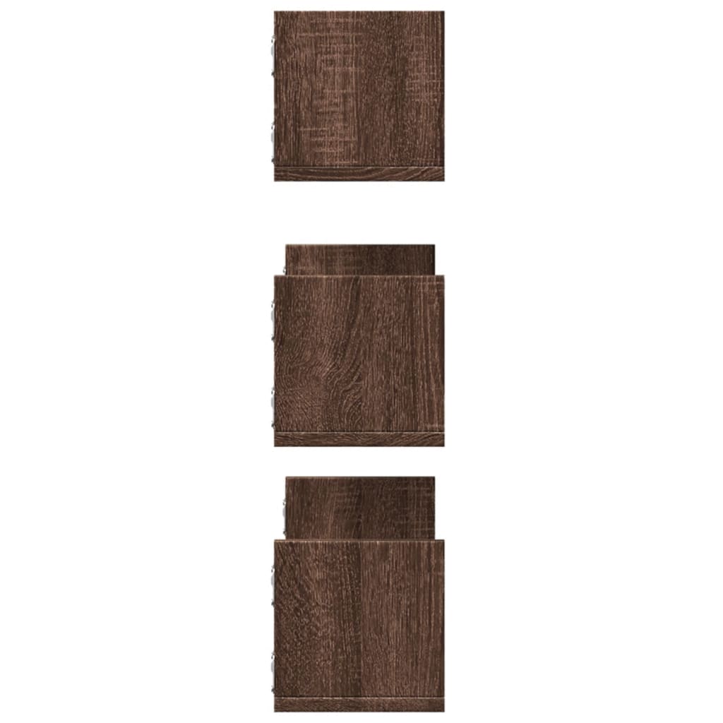 Étagères murales 3pcs chêne marron 58x18x18cm bois d'ingénierie