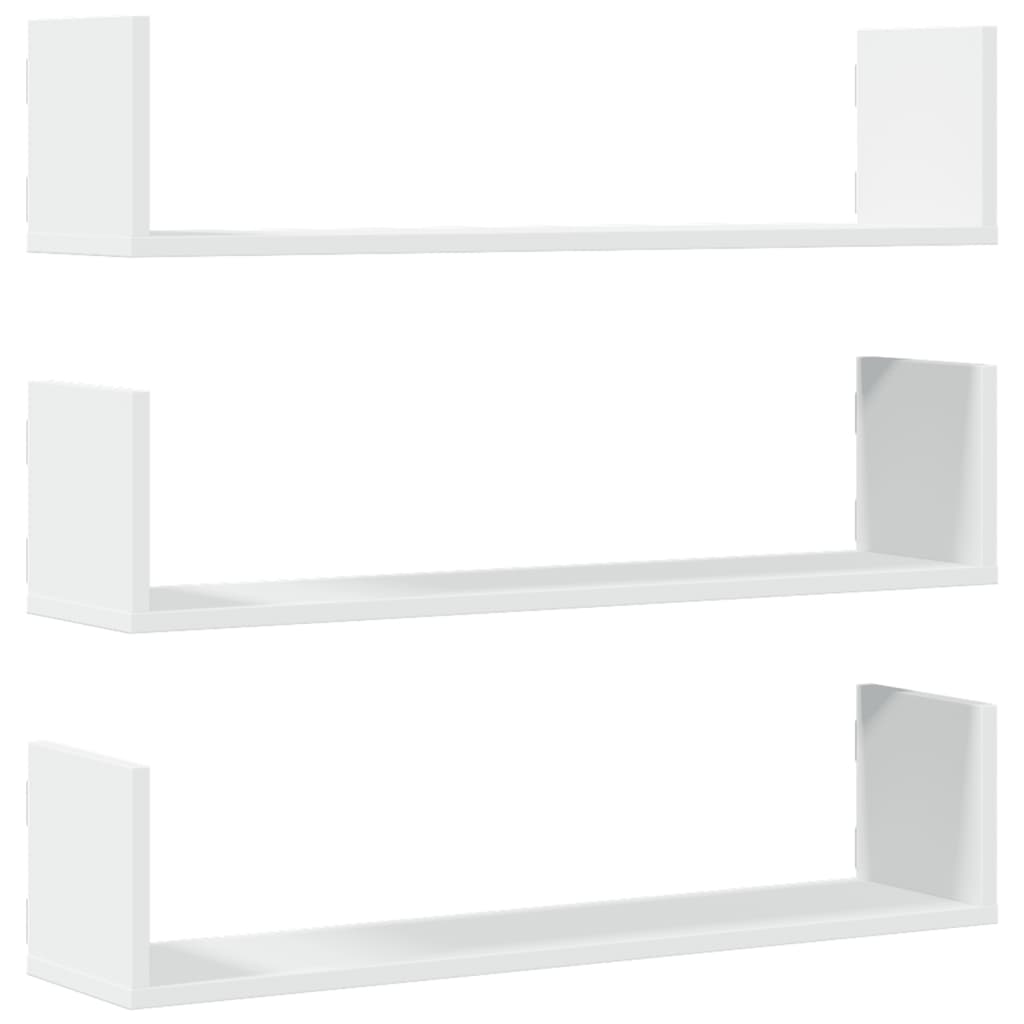 Étagères murales 3 pcs blanc 80x18x18 cm bois d'ingénierie