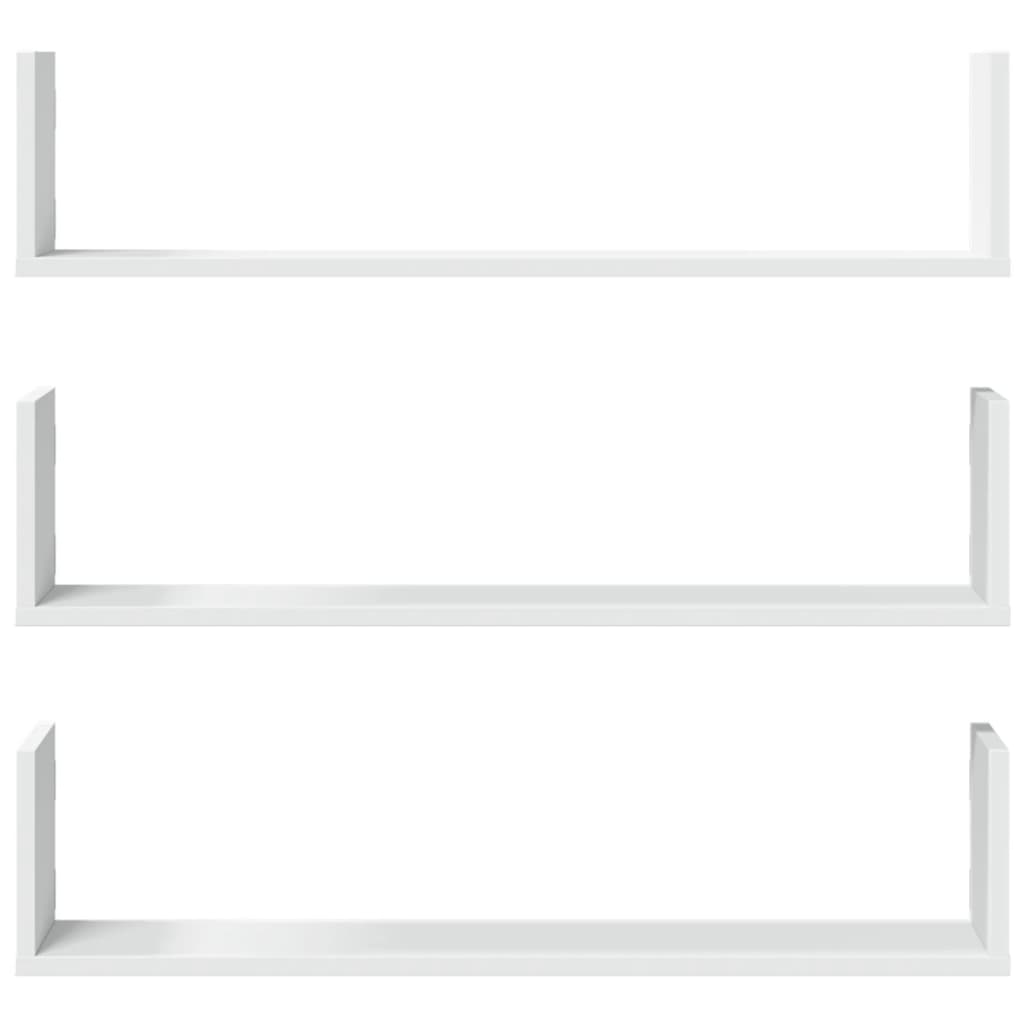 Étagères murales 3 pcs blanc 80x18x18 cm bois d'ingénierie