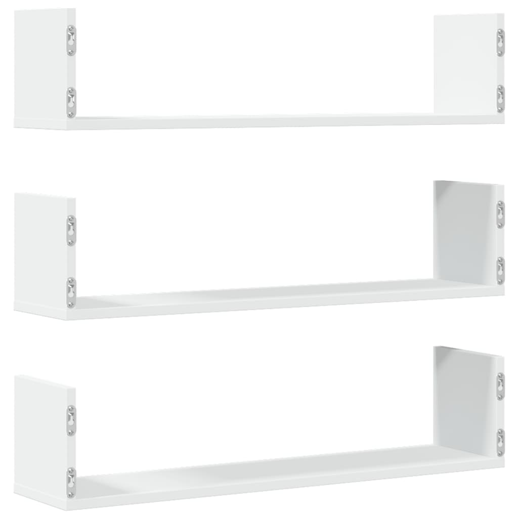 Étagères murales 3 pcs blanc 80x18x18 cm bois d'ingénierie