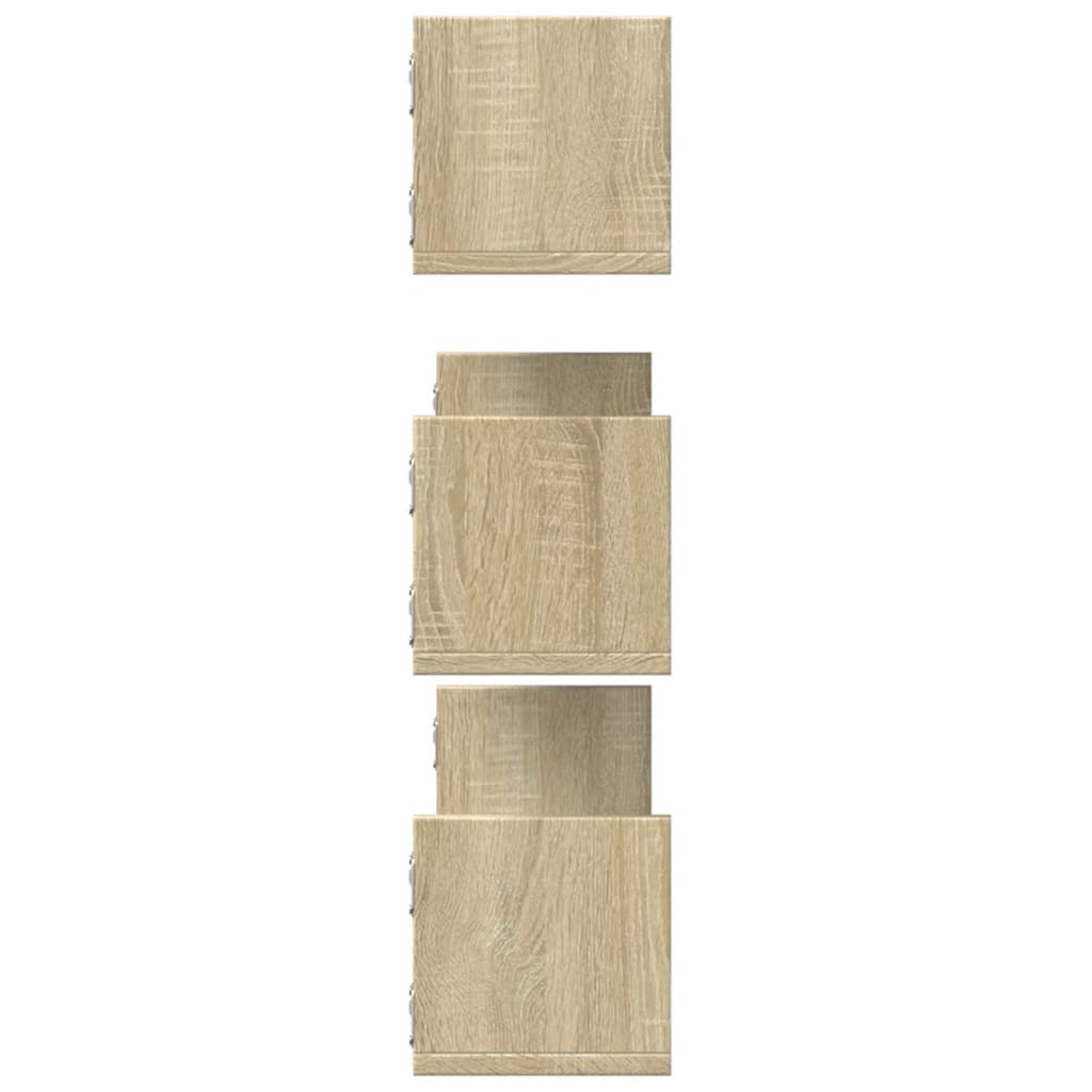 Étagères murales 3pcs chêne sonoma 80x18x18cm bois d'ingénierie
