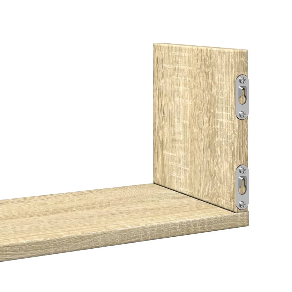 Étagères murales 3pcs chêne sonoma 80x18x18cm bois d'ingénierie