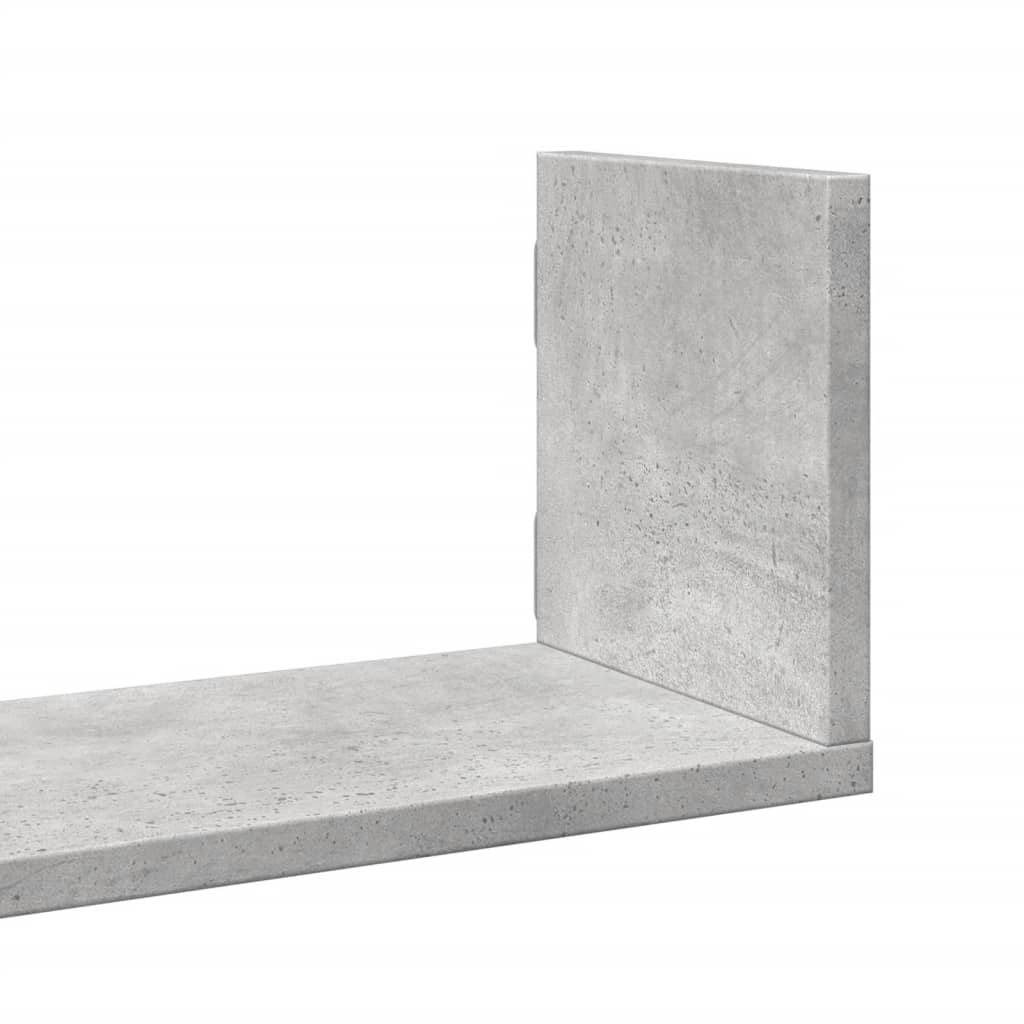 Étagères murales 3 pcs gris béton 80x18x18 cm bois d'ingénierie
