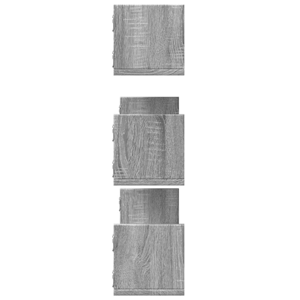 Étagères murales 3 pcs sonoma gris 80x18x18 cm bois ingénierie