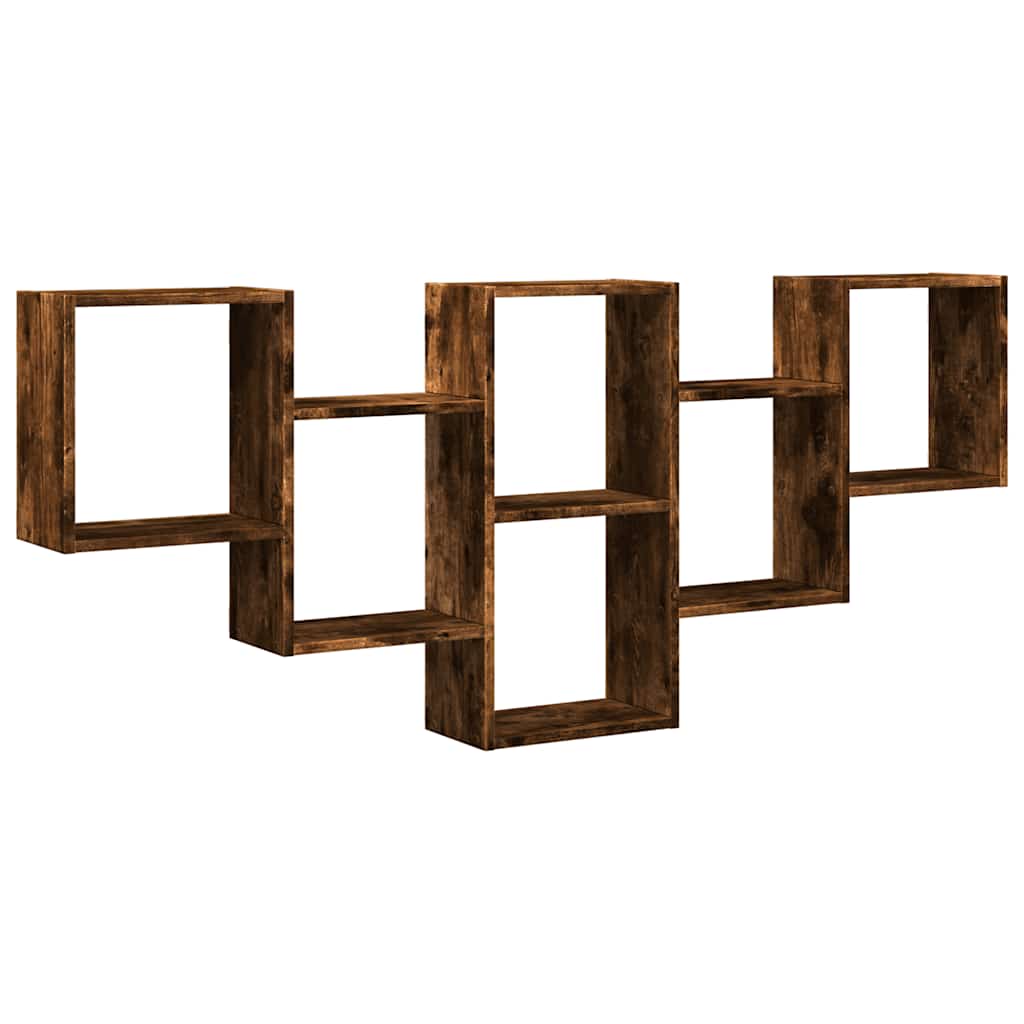 Étagère murale chêne fumé 159x18x66 cm bois d'ingénierie