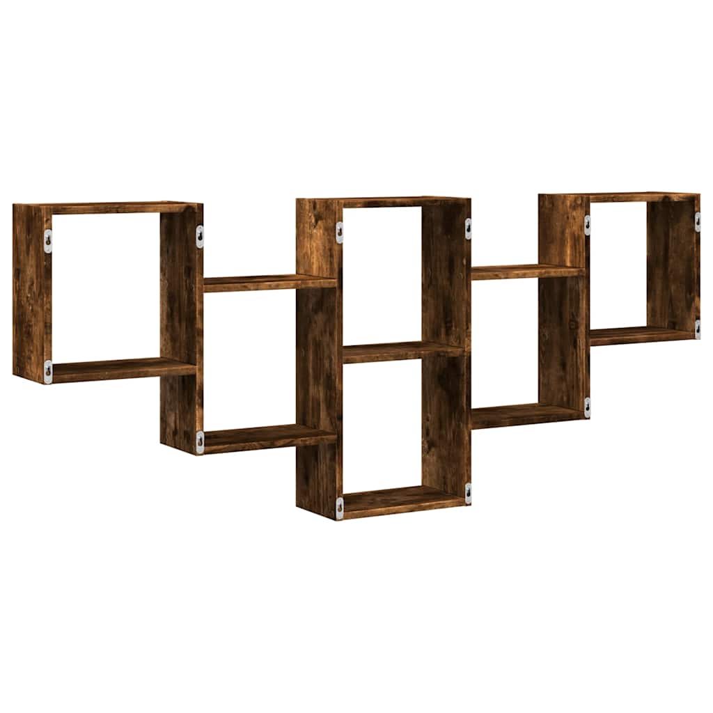 Étagère murale chêne fumé 159x18x66 cm bois d'ingénierie