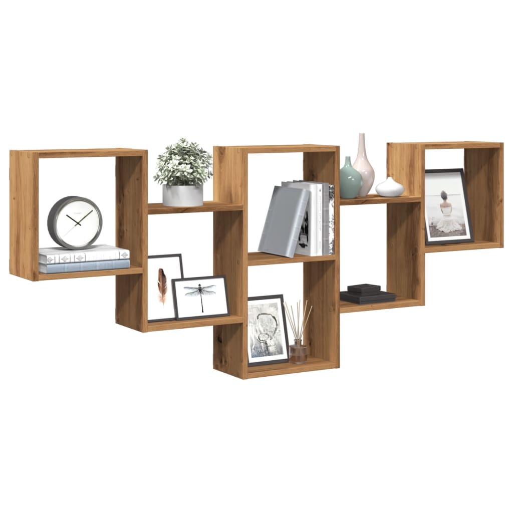 Étagère murale chêne artisanal 159x18x66 cm bois d'ingénierie