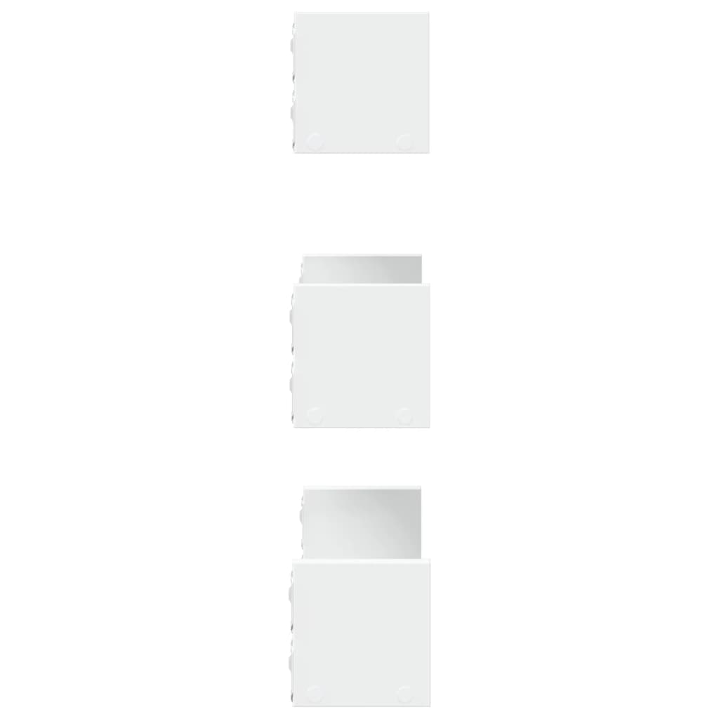 Étagères murales 3 pcs blanc bois d'ingénierie