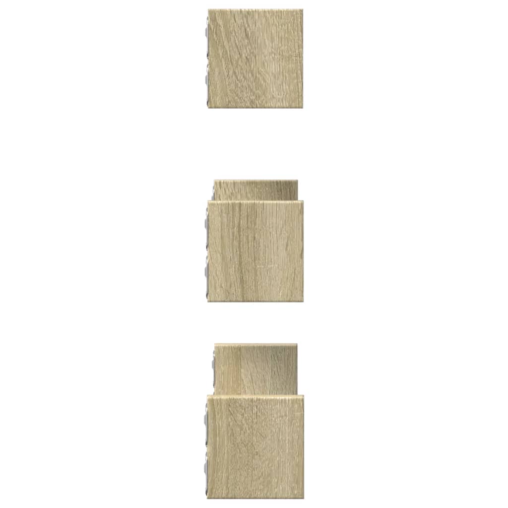 Étagères murales 3 pcs chêne sonoma bois d'ingénierie