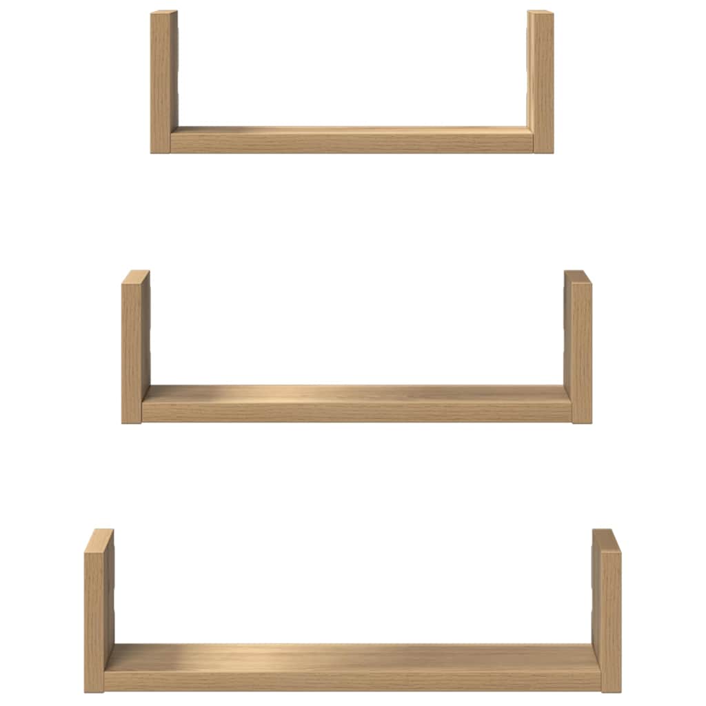 Étagères murales 3 pcs chêne artisanal bois d'ingénierie