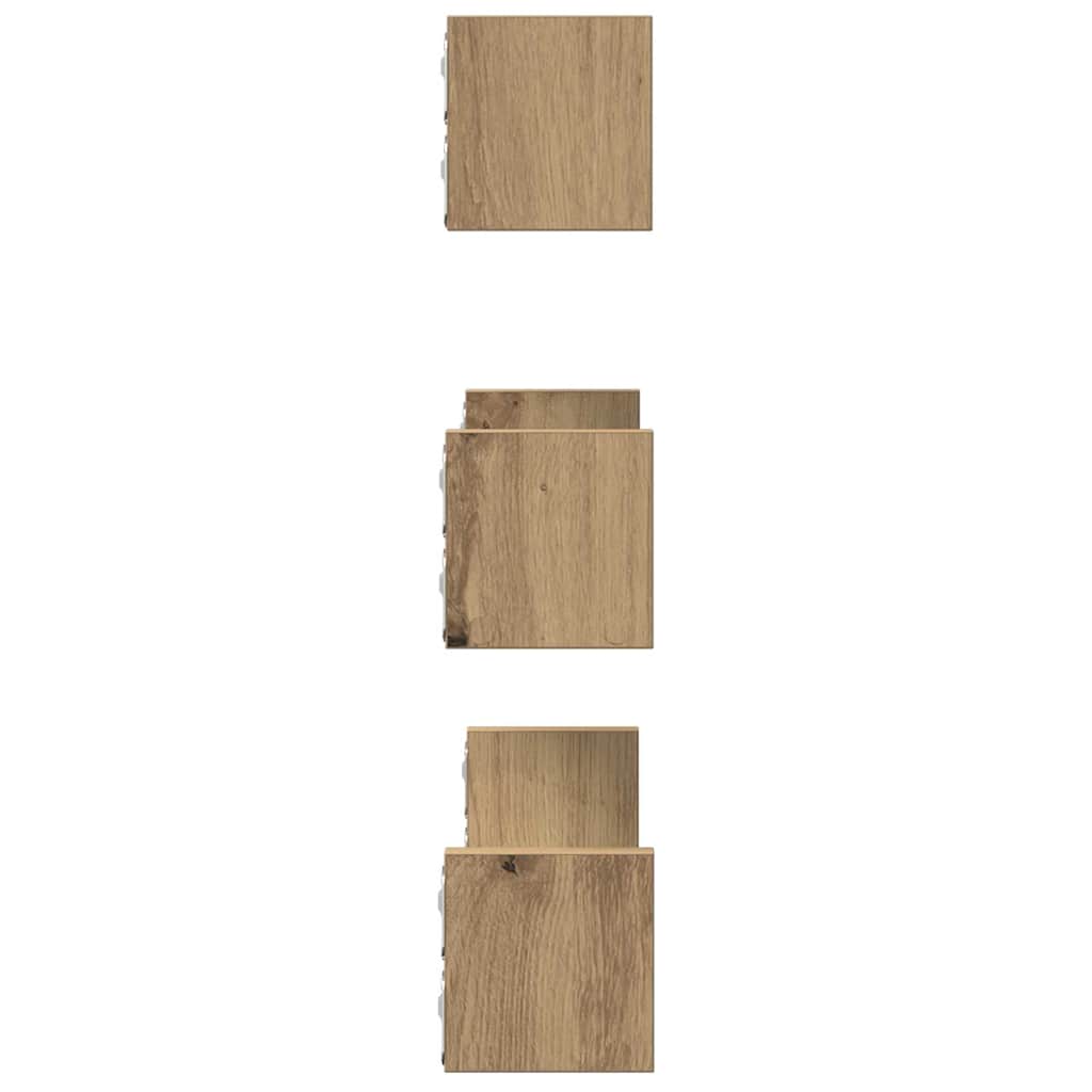 Étagères murales 3 pcs chêne artisanal bois d'ingénierie