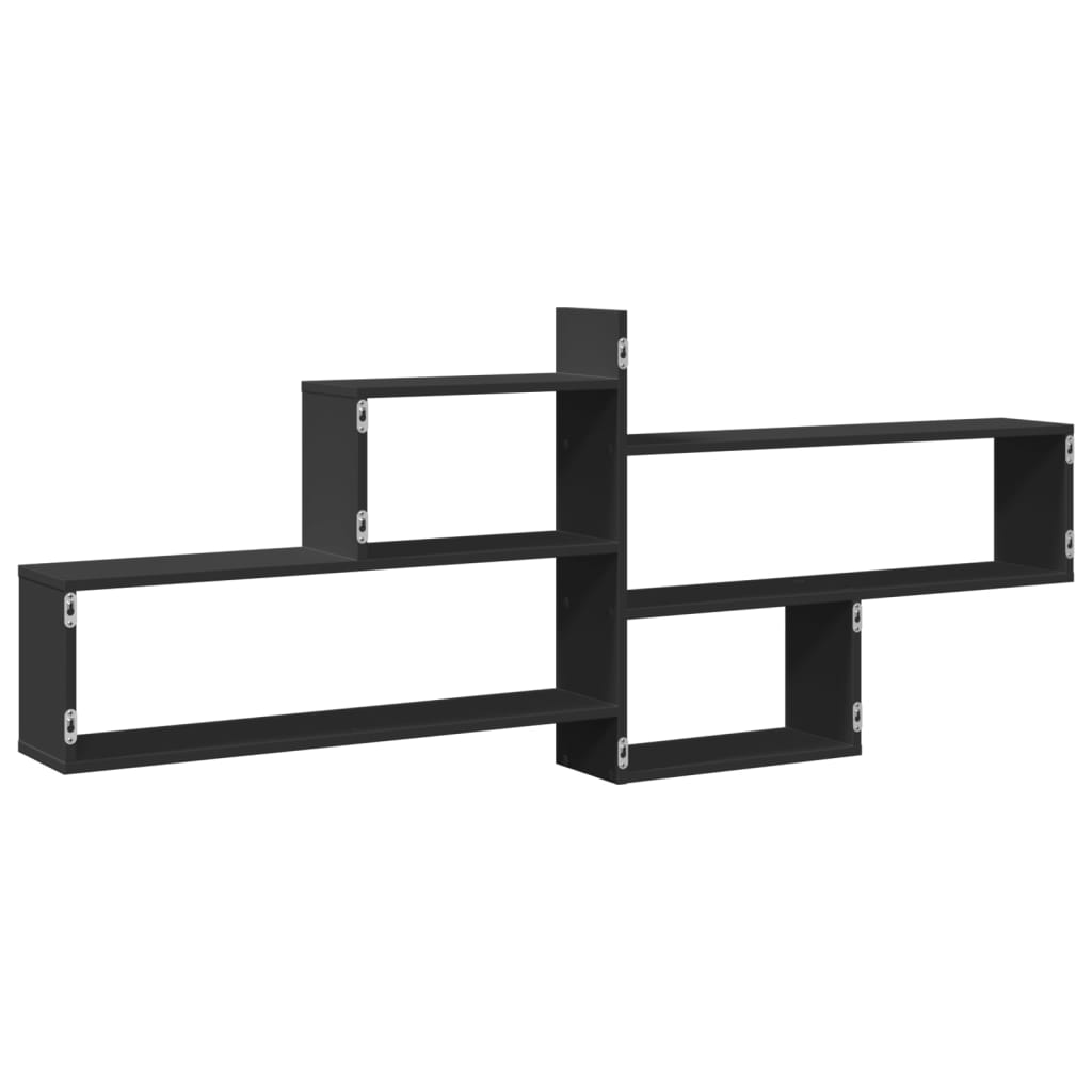 Étagère murale noir 167,5x18x68 cm bois d'ingénierie