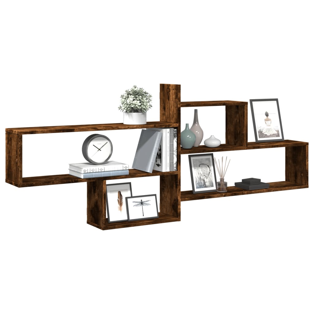 Étagère murale chêne fumé 167,5x18x68 cm bois d'ingénierie