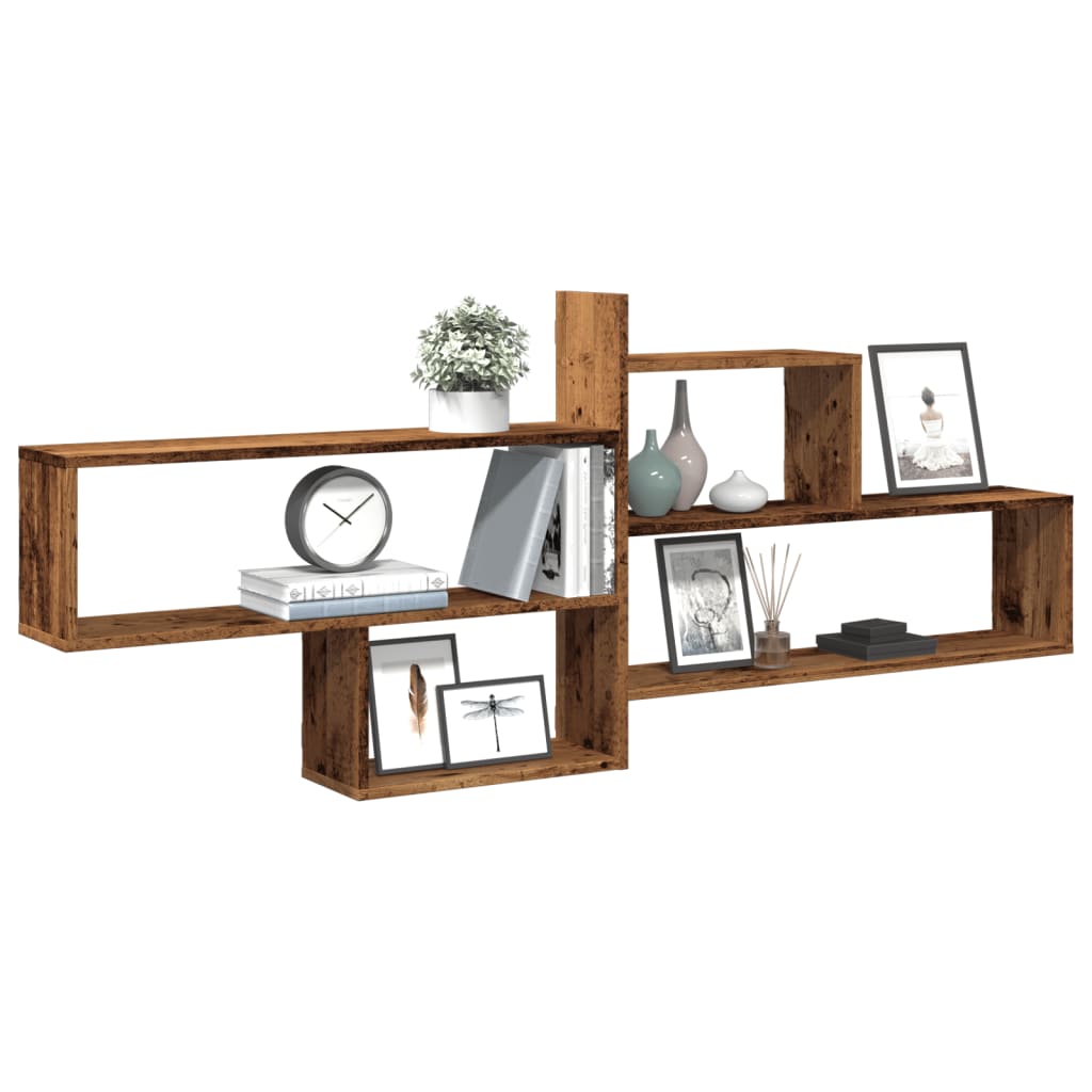 Étagère murale vieux bois 167,5x18x68 cm bois d'ingénierie