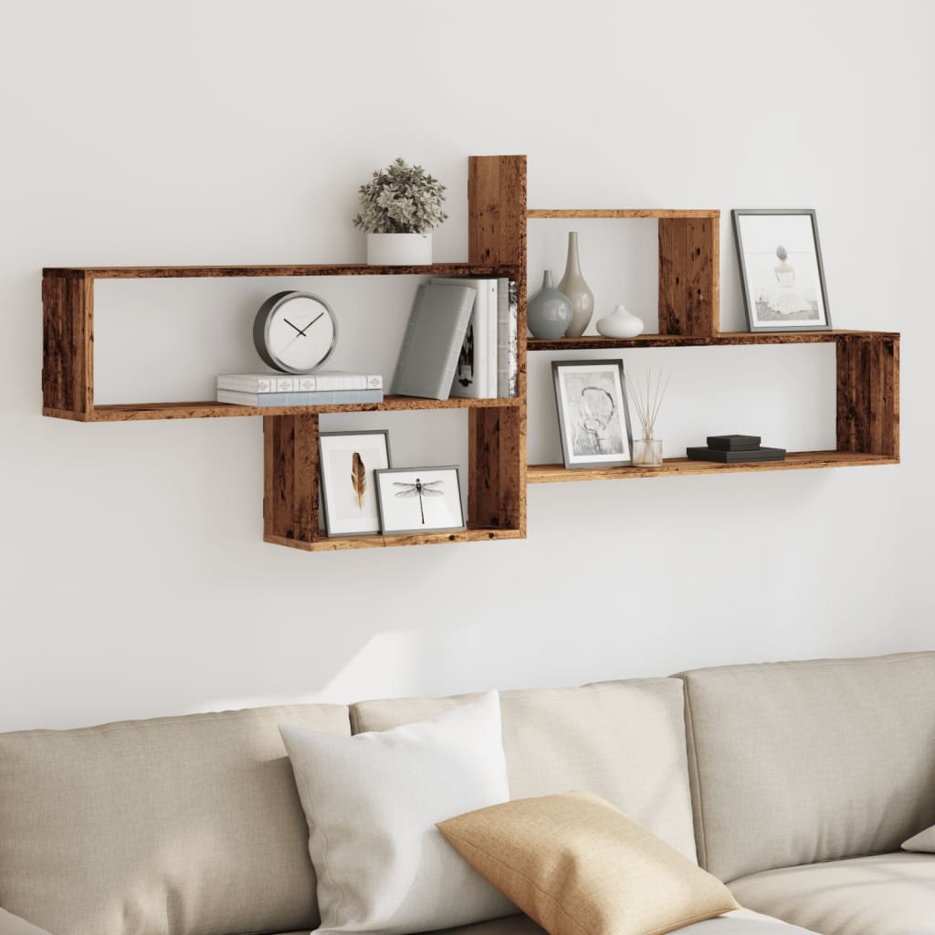 Étagère murale vieux bois 167,5x18x68 cm bois d'ingénierie
