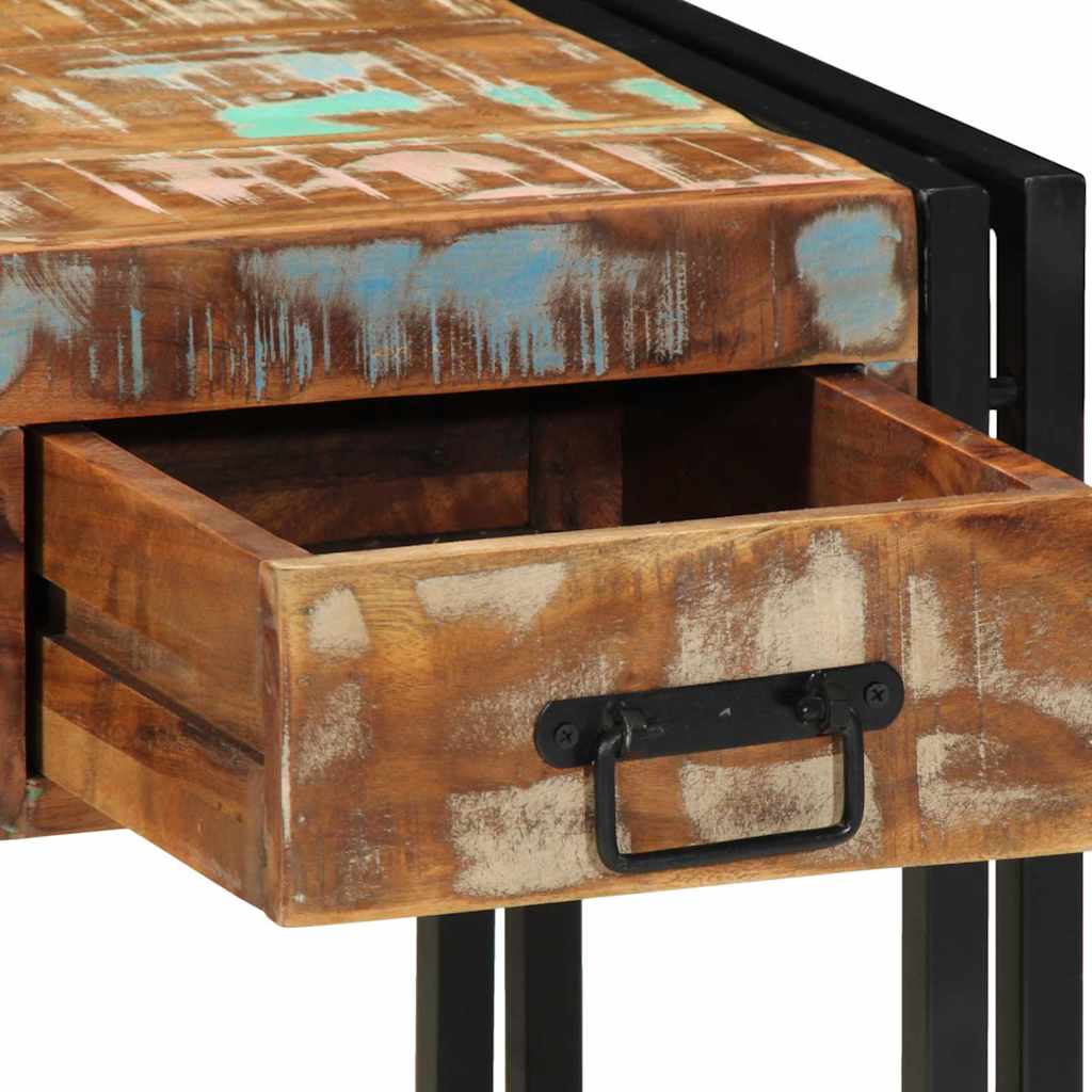 Table d'appoint 40 x 40 x 50 cm bois de récupération massif