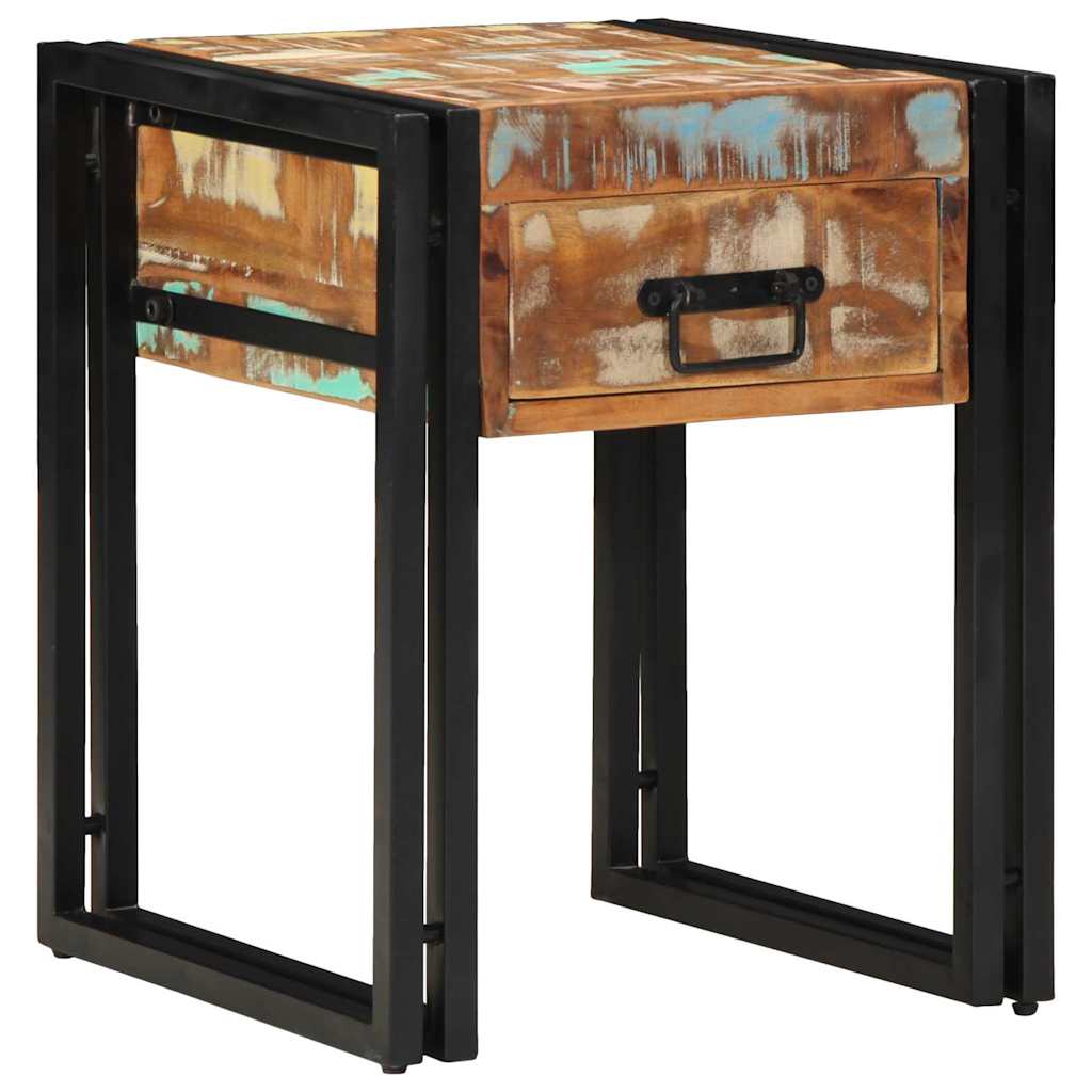 Table d'appoint 40 x 40 x 50 cm bois de récupération massif