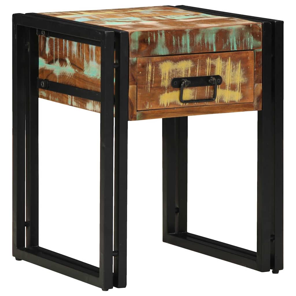 Table d'appoint 40 x 40 x 50 cm bois de récupération massif