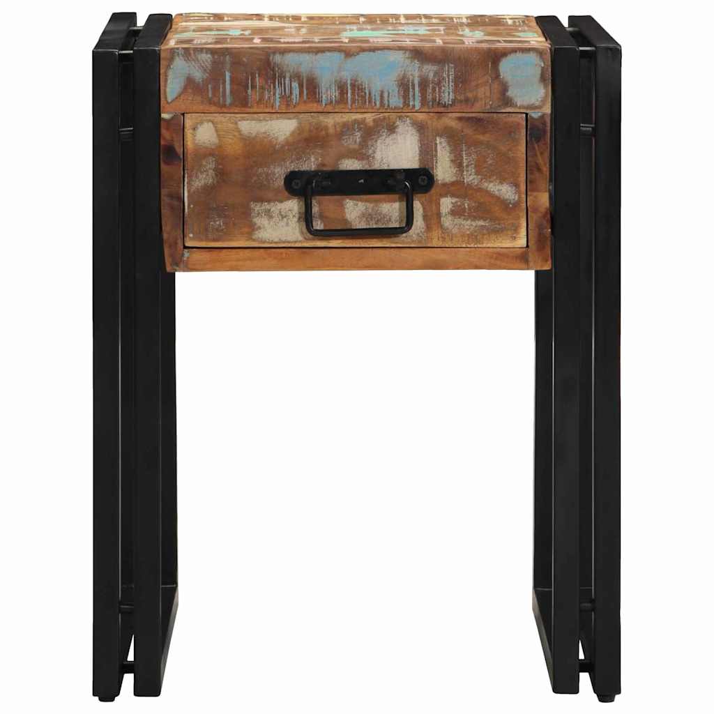 Table d'appoint 40 x 40 x 50 cm bois de récupération massif