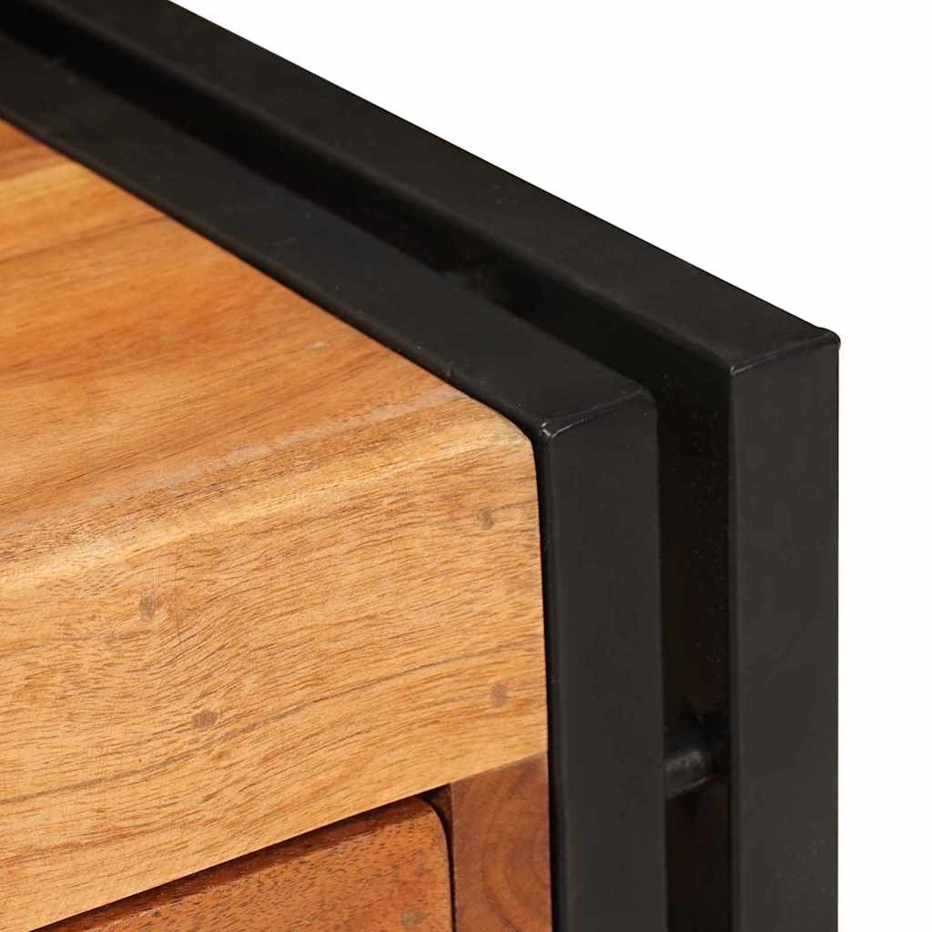 Table d'appoint 30 x 30 x 40 cm Bois d'acacia massif et métal