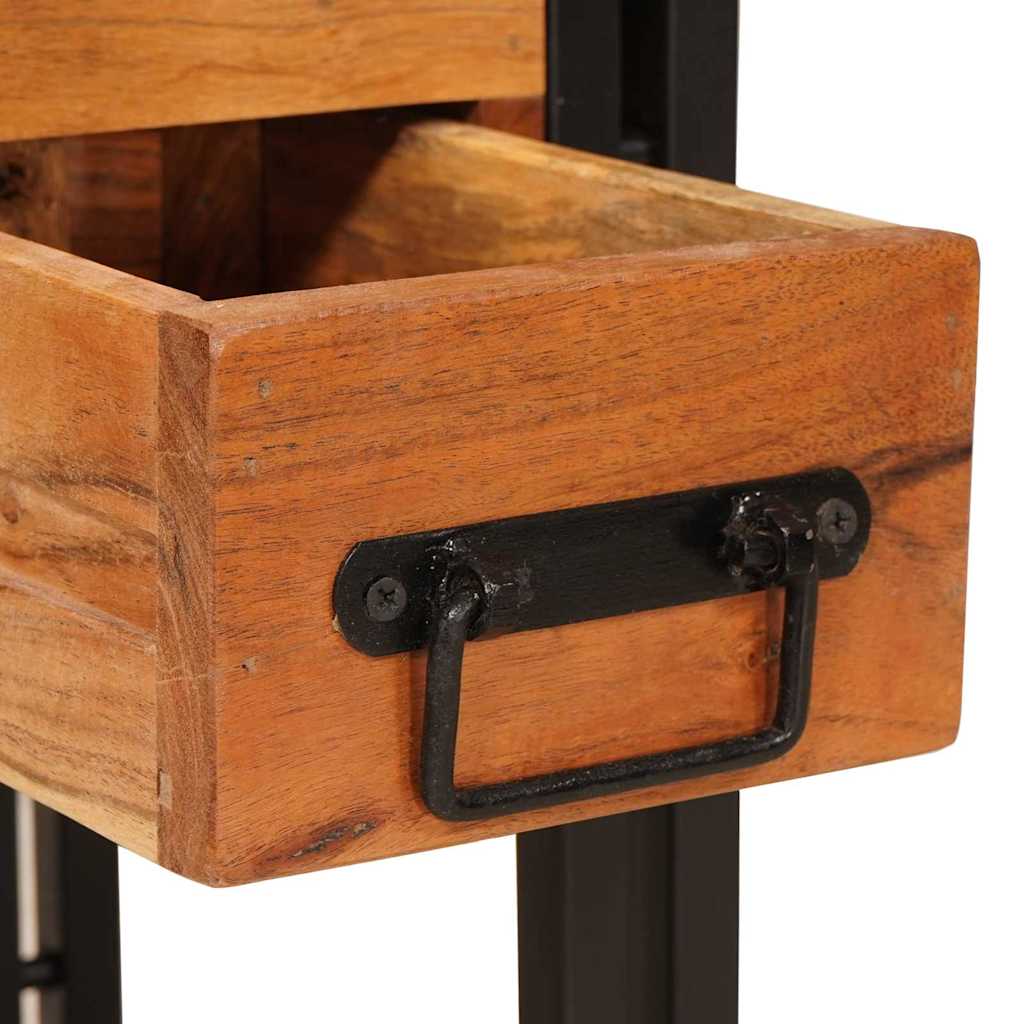 Table d'appoint 30 x 30 x 40 cm Bois d'acacia massif et métal