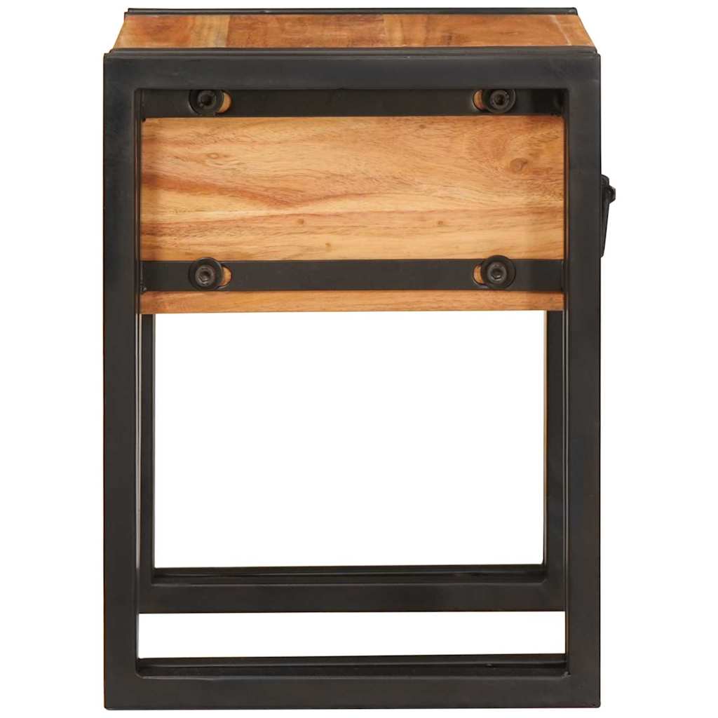 Table d'appoint 30 x 30 x 40 cm Bois d'acacia massif et métal