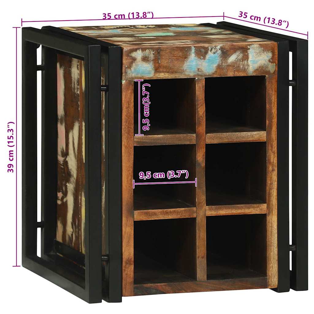 Étagère à vin 34.5 x 35 x 39 cm Bois massif de récupération