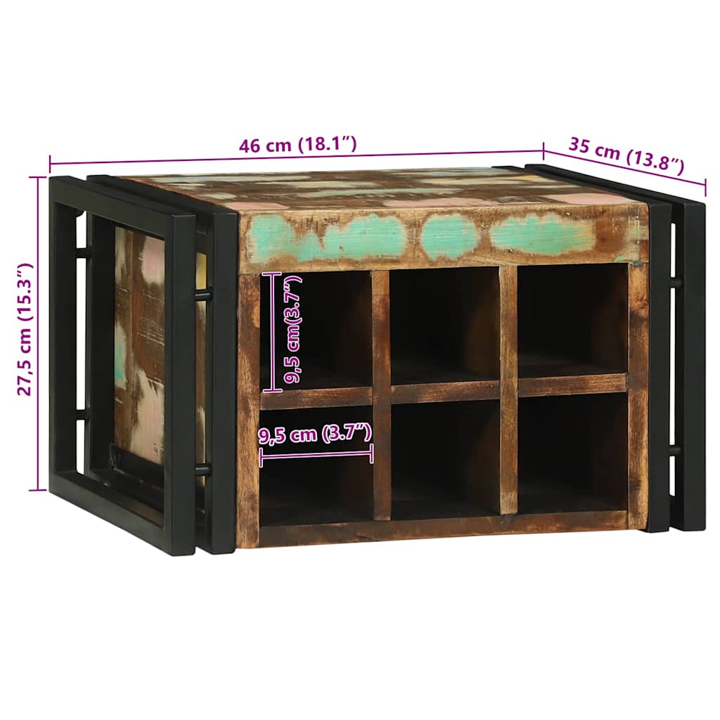 Étagère à vin 46 x 35 x 27.5 cm Bois massif de récupération
