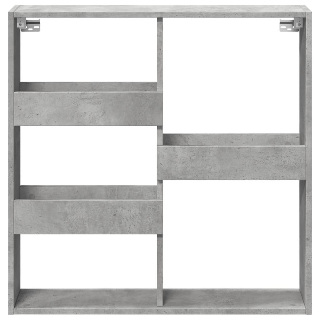 Armoire murale gris béton 80x15x80 cm bois d'ingénierie