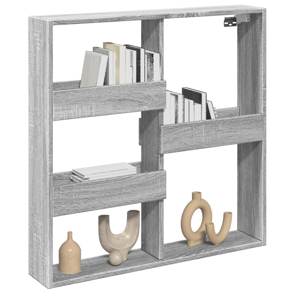 Armoire murale sonoma gris 80x15x80 cm bois d'ingénierie