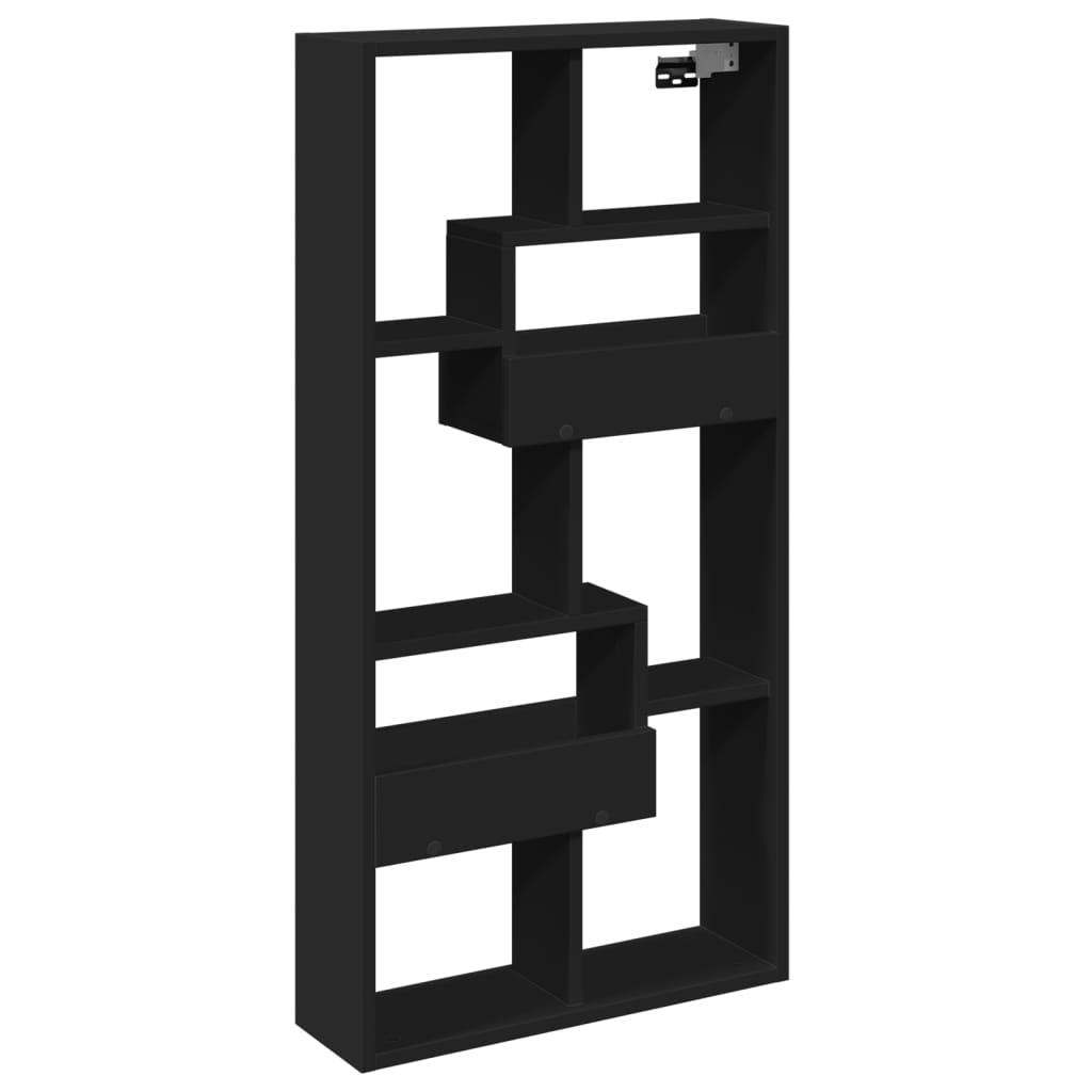 Armoire murale noir 50x15x100 cm bois d'ingénierie