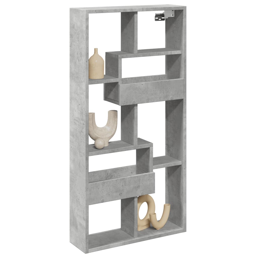 Armoire murale gris béton 50x15x100 cm bois d'ingénierie