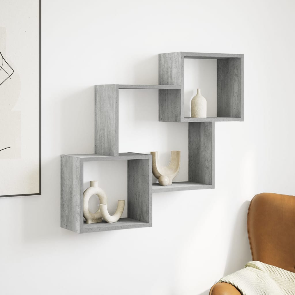 Armoire murale 78x18x71 cm gris béton bois d'ingénierie