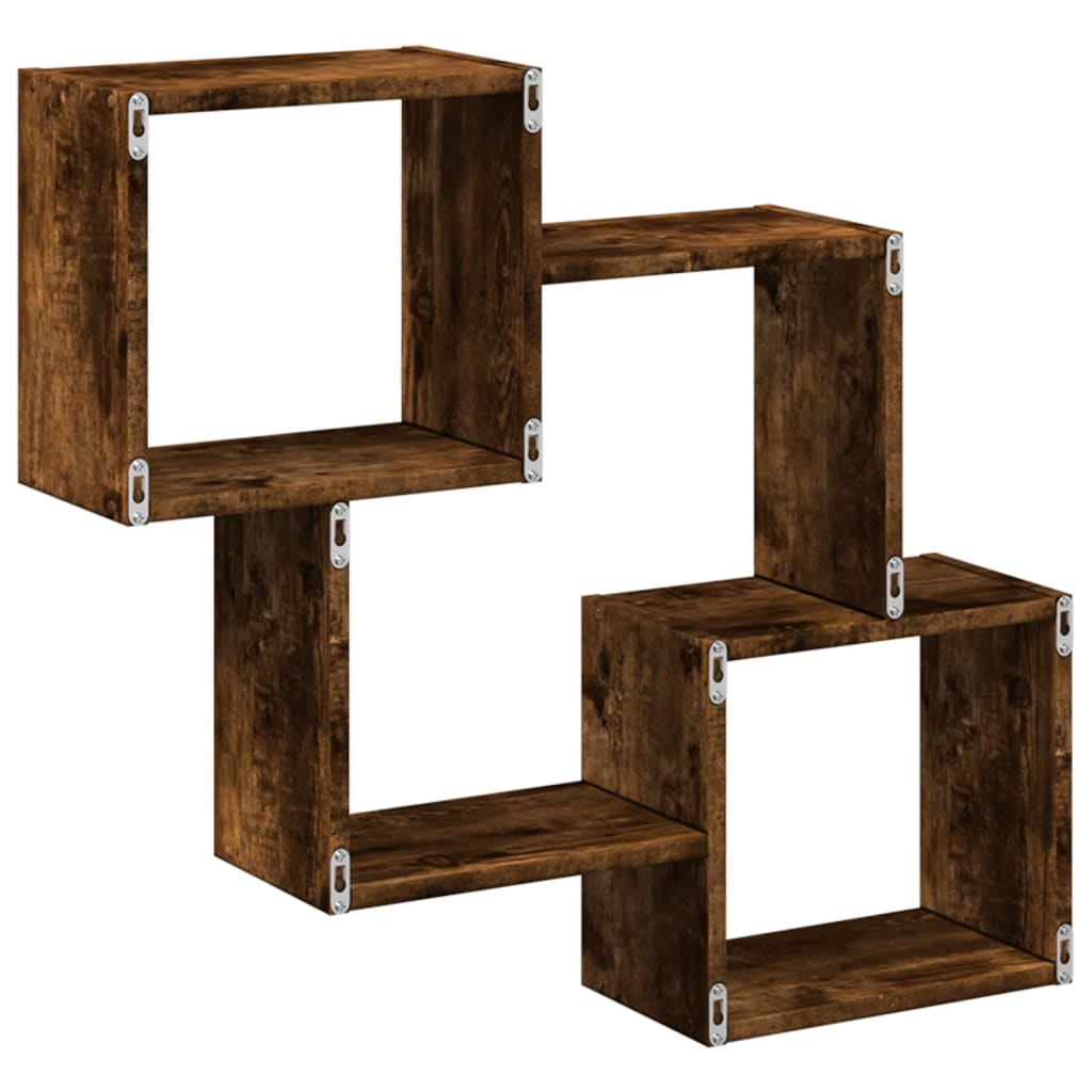 Armoire murale 78x18x71 cm chêne fumé d'ingénierie