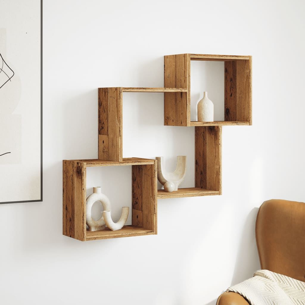 Armoire murale 78x18x71 cm vieux bois bois d'ingénierie