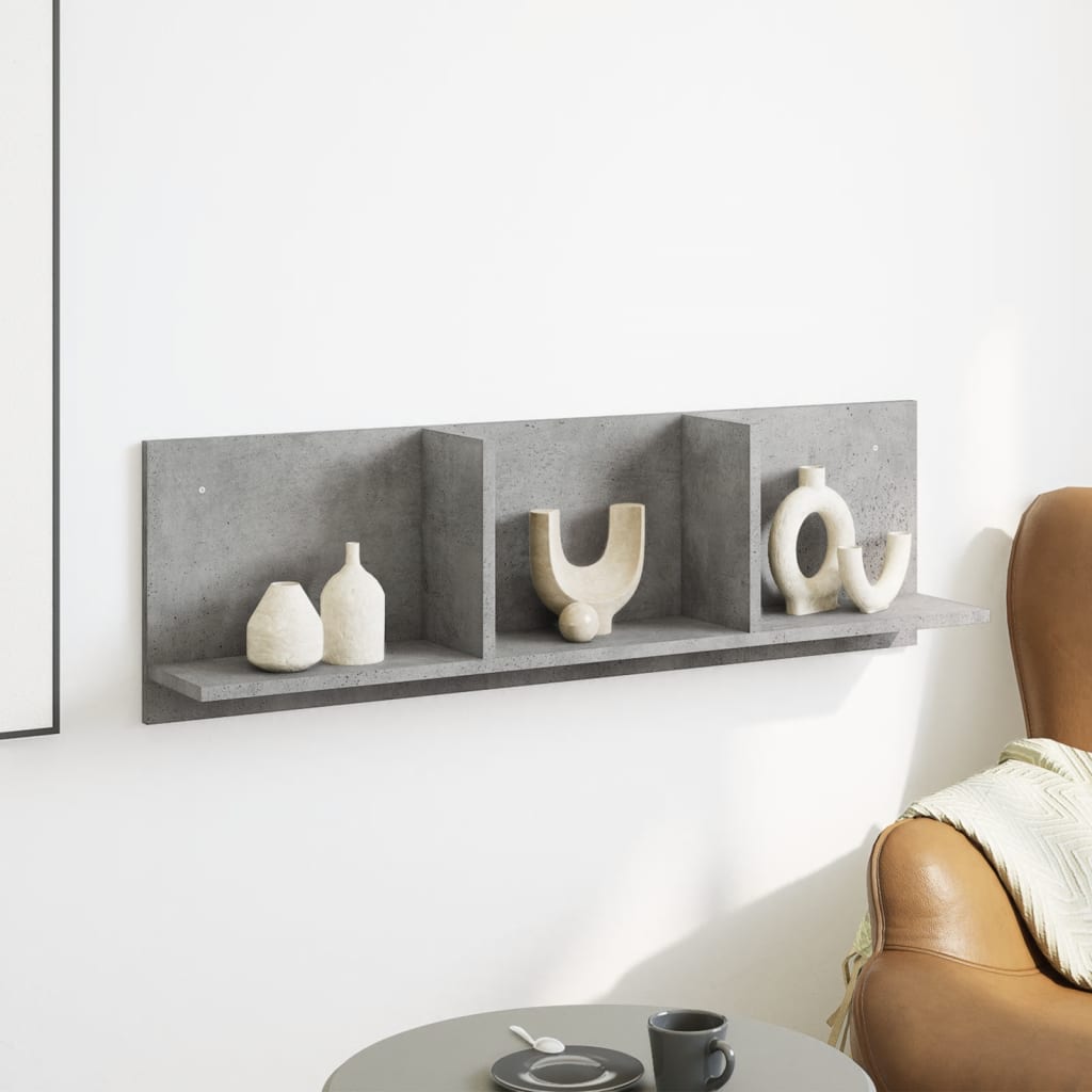 Armoire murale 100x16,5x30 cm gris béton bois d'ingénierie