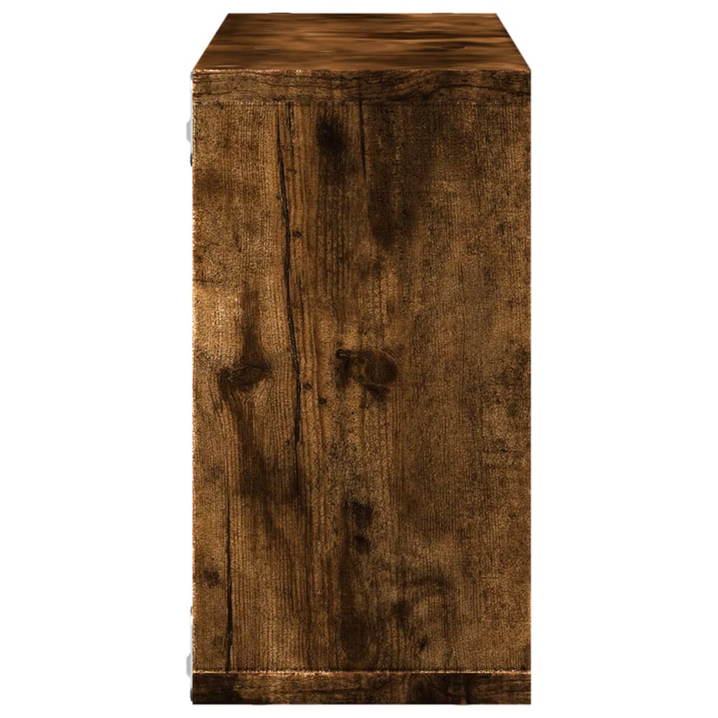Armoire murale 100x16x30 cm chêne fumé bois d'ingénierie