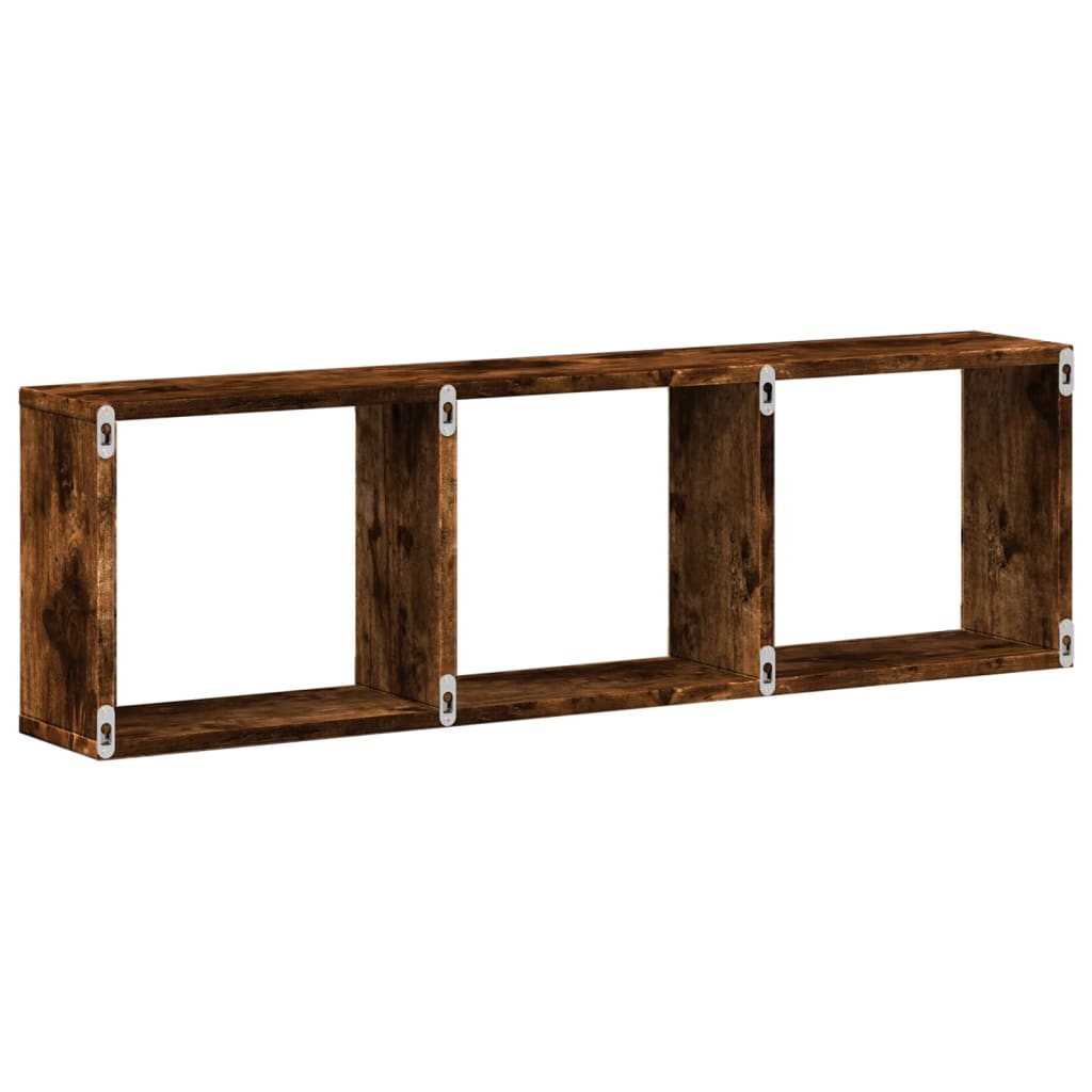 Armoire murale 100x16x30 cm chêne fumé bois d'ingénierie