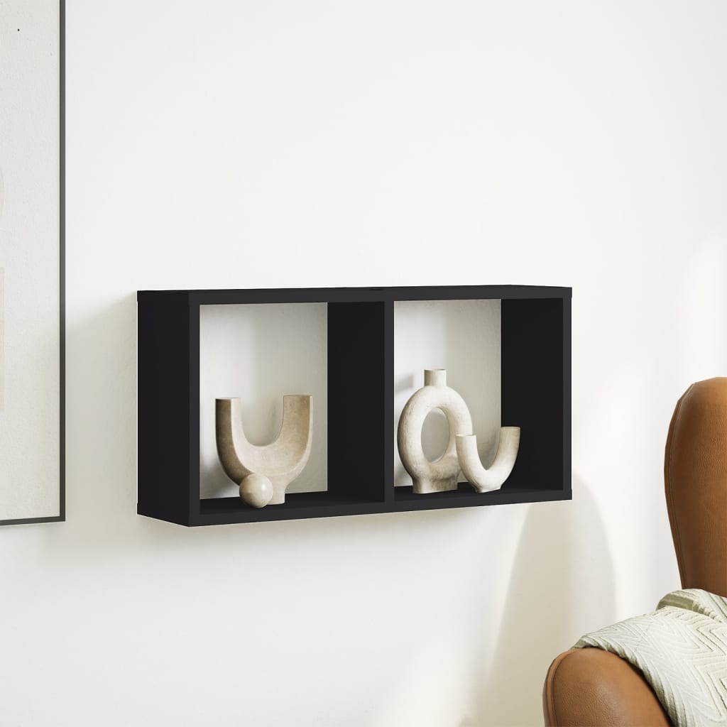 Armoire murale 60x16x30 cm noir bois d'ingénierie