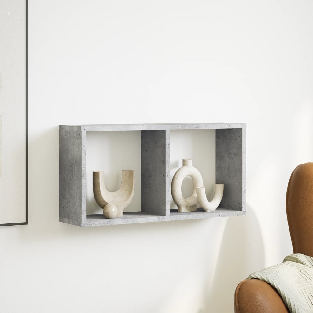 Armoire murale 60x16x30 cm gris béton bois d'ingénierie