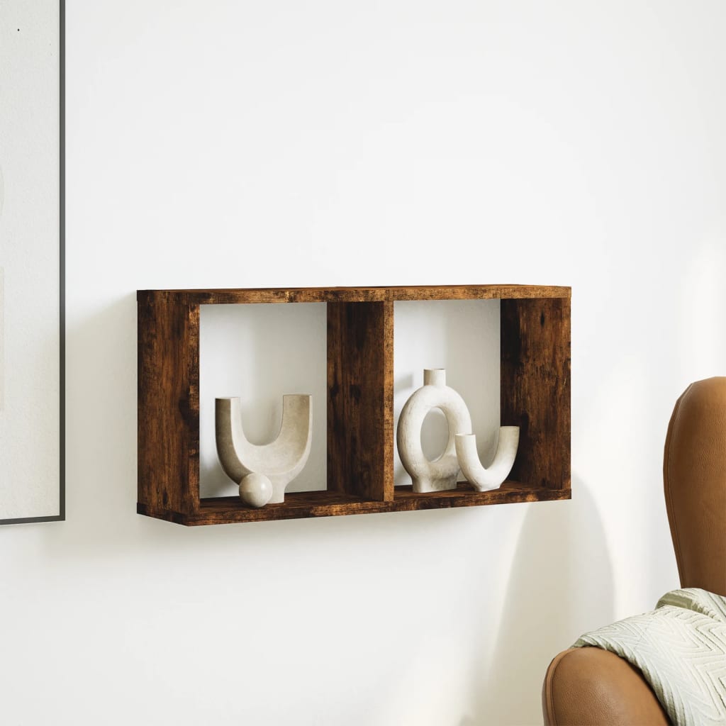 Armoire murale 60x16x30 cm chêne fumé bois d'ingénierie