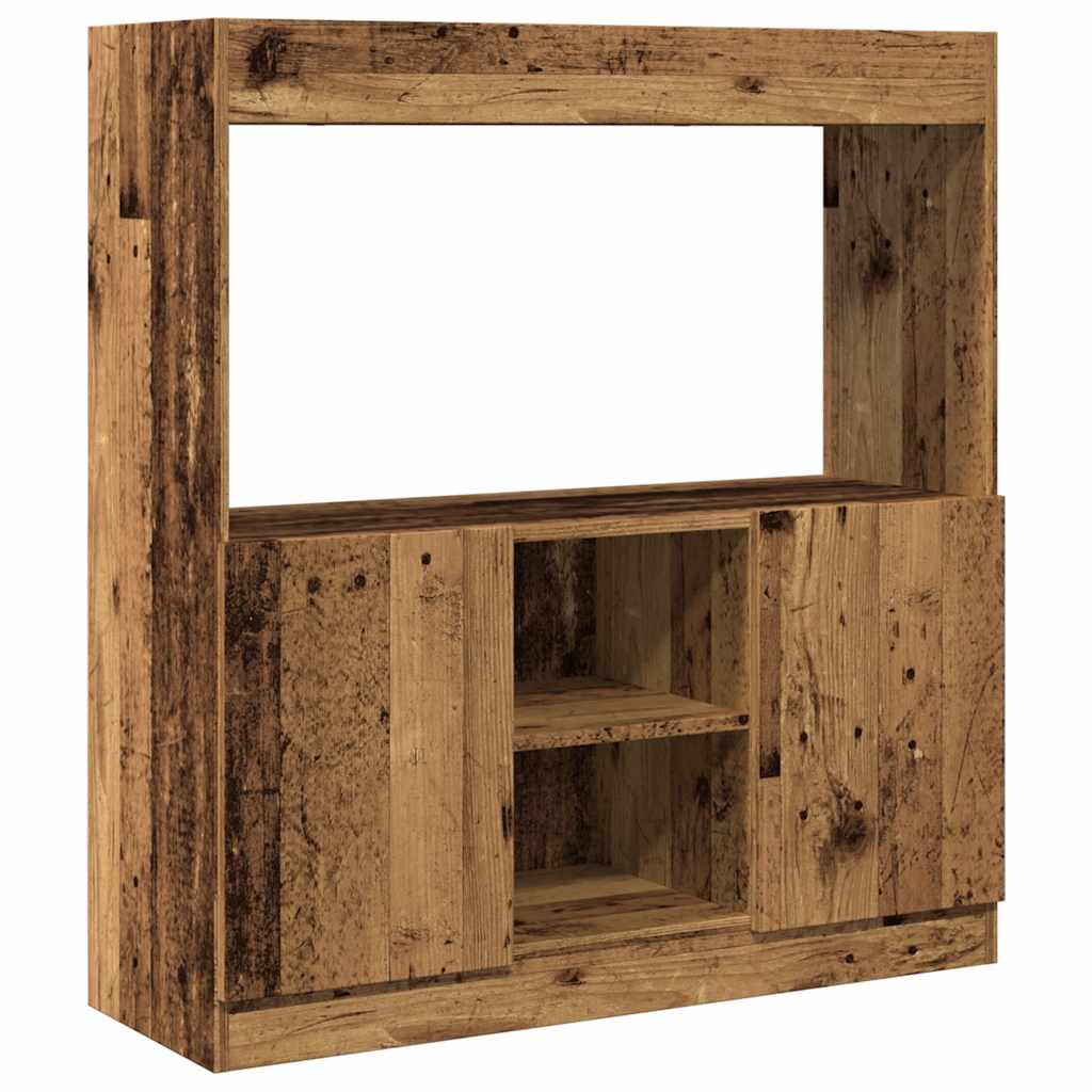 Buffet haut vieux bois 92x33x100 cm bois d'ingénierie