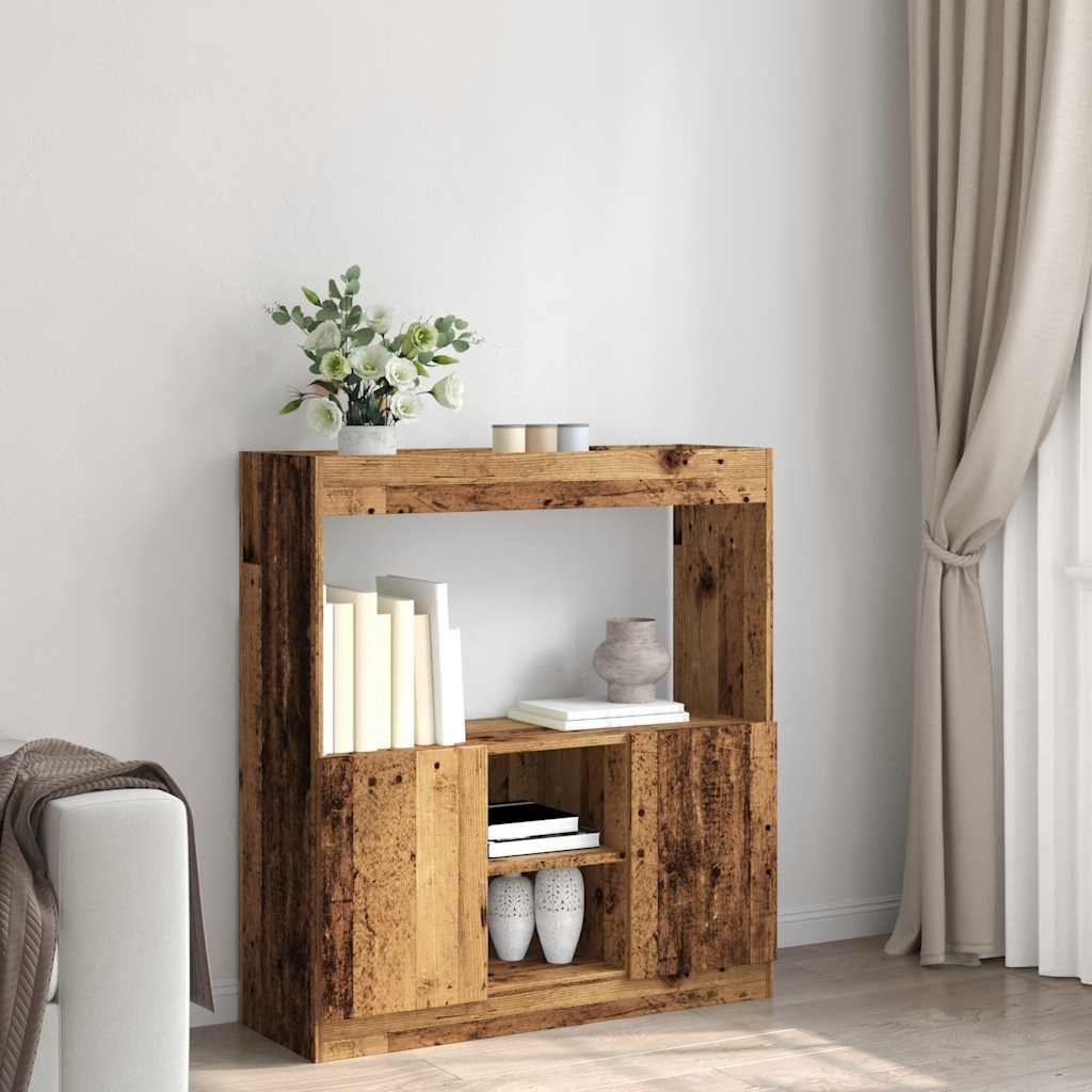 Buffet haut vieux bois 92x33x100 cm bois d'ingénierie